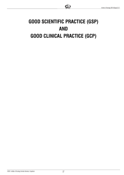 GOOD SCIENTIFIC PRACTICE (GSP) AND GOOD CLINICAL