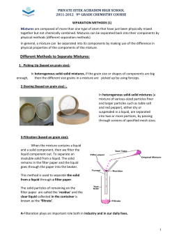 Different Methods to Separate Mixtures: