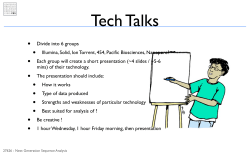 Divide into 6 groups &bull; Illumina, Solid, Ion Torrent, 454
