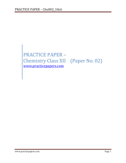 PRACTICE PAPER Chemistry Class XII (Paper No. 02)