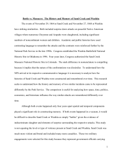 Battle vs. Massacre: The History and Memory of Sand Creek and