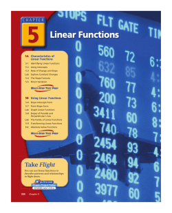 Chapter 5 Linear Functions
