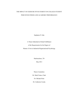 THE IMPACT OF EXERCISE INVOLVEMENT ON COLLEGE