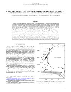 1. variations in eolian and carbonate sedimentation, sea