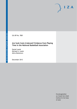 Are Sunk Costs Irrelevant? Evidence from Playing Time in the