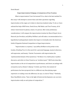 Organ Improvisation Pedagogy: A Comparison of
