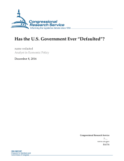 Has the US Government Ever &ldquo;Defaulted&rdquo;?