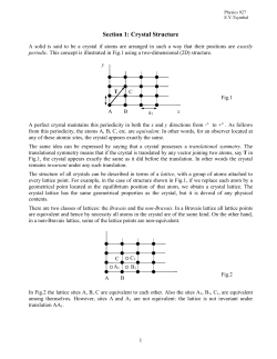 Section 1: Crystal Structure