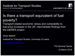 intermediate findings from the - Institute for Transport Studies
