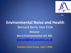 Noise and Health Issues Bernard Berry. Hon FIOA