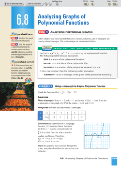 Analyzing Graphs of Polynomial Functions