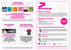 Choreography To Go Why Pure Energy?