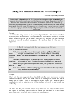 Getting from a research Interest to a research Proposal