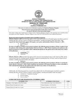 BUREAU OF TENNCARE - Magellan Health Services || TennCare