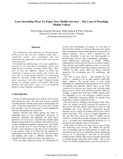 Users Inventing Ways To Enjoy New Mobile Services &ndash; The Case of