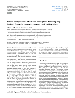 Aerosol composition and sources during the Chinese Spring Festival