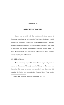 CHAPTER IV ABOLITION OF SLAVERY