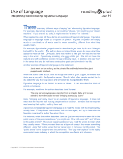 Interpreting Figurative Language| I-1 Use of Language