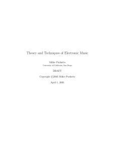 Theory and Techniques of Electronic Music