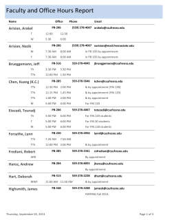 Faculty and Office Hours Report