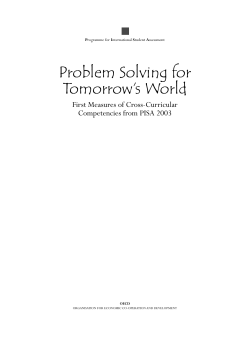 Problem Solving for Tomorrow`s World