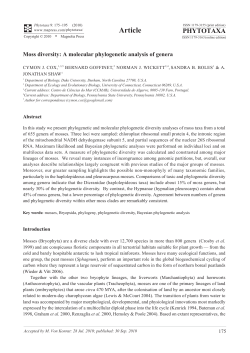 Phytotaxa, Moss diversity: A molecular phylogenetic