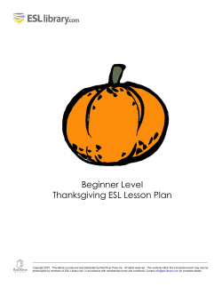 Beginner Level Thanksgiving ESL Lesson Plan