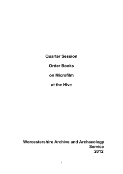 Quarter Sessions - Worcestershire County Council