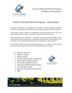 Group Training Fitness Program – Description