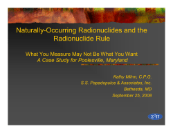 Naturally-Occurring Radionuclides and the Radionuclide Rule