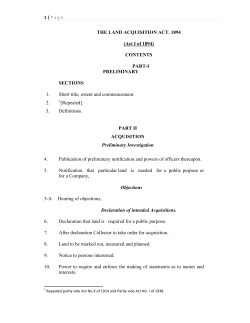 THE LAND ACQUISITION ACT. 1894 (Act I of 1894