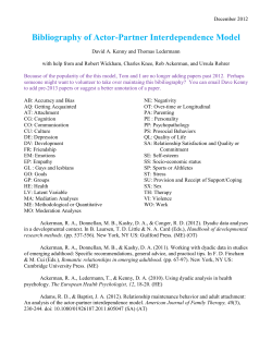 Bibliography of Actor-Partner Interdependence