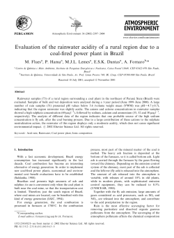 Evaluation of the rainwater acidity of a rural region due to a