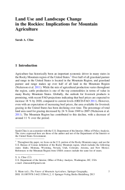 Land Use and Landscape Change in the Rockies