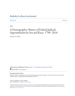 A Demographic History of Federal Judicial Appointments by Sex and
