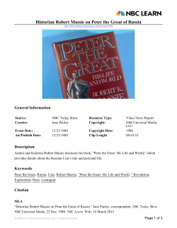 Historian Robert Massie on Peter the Great of Russia