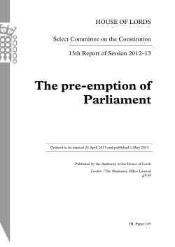 The pre-emption of Parliament