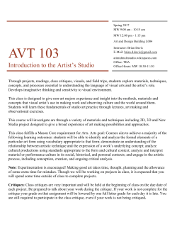 AVT 103 - GMU School of Art