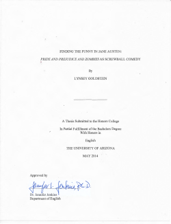 PRIDE AND PREJUDICE AND ZOMBIES AS SCREWBALL