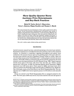 Show Quality Quarter Horse Auctions: Price Determinants and Buy