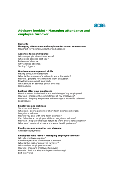 Advisory booklet - Managing attendance and employee