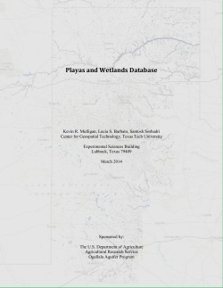 Playas and Wetlands Database - Texas Tech University Departments