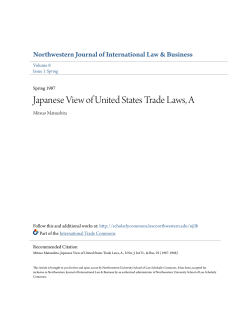 Japanese View of United States Trade Laws, A