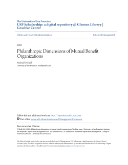 Philanthropic Dimensions of Mutual Benefit Organizations