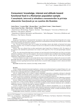 Consumers` knowledge, interest and attitude toward functional food