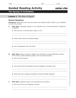 Guided Reading Activity: The Rise of Egypt