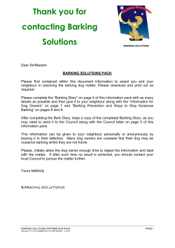 to the Barking Solutions information pack