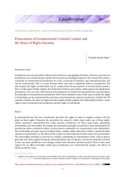 Prosecutions of Extraterritorial Criminal Conduct and the Abuse of