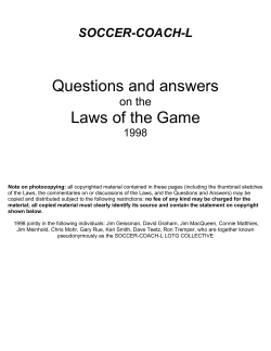Questions and answers Laws of the Game