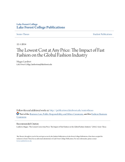 The Lowest Cost at Any Price: The Impact of Fast Fashion on the